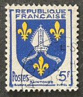 FRA1005U7 - Armoiries De Provinces (VII) - Saintonge - 5 F Used Stamp - 1954 - France YT 1005 - 1941-66 Coat Of Arms And Heraldry