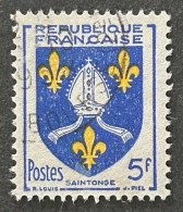 FRA1005U8 - Armoiries De Provinces (VII) - Saintonge - 5 F Used Stamp - 1954 - France YT 1005 - 1941-66 Escudos Y Blasones