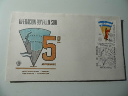 Busta Primo Giorno "OPERACION 90° POLO SUR 5° ANIVERSARIO 20 FEBRERO 1971" - Covers & Documents
