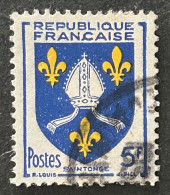 FRA1005UA - Armoiries De Provinces (VII) - Saintonge - 5 F Used Stamp - 1954 - France YT 1005 - 1941-66 Armoiries Et Blasons