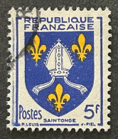 FRA1005UB - Armoiries De Provinces (VII) - Saintonge - 5 F Used Stamp - 1954 - France YT 1005 - 1941-66 Coat Of Arms And Heraldry