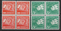 1928 Luchtpost Koppen En Van Der Hoop Postfrisse Serie In Blokken Van 4 NVPH LP 4 / 5 B - Posta Aerea