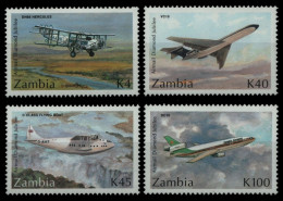 Sambia 1992 - Mi-Nr. 607-610 ** - MNH - Luftfahrt / Aviation - Zambie (1965-...)