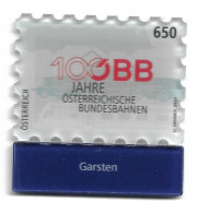 0101d: Österreich 2023, Eisenbahn, Österreichische Bundesbahnen ÖBB, Acrylmarke Bahnhof Garsten - Steyr