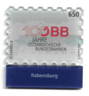 0101e: Österreich 2023, Eisenbahn, Österreichische Bundesbahnen ÖBB, Acrylmarke Bahnhof Rabensburg - Mistelbach