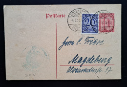 Deutsches Reich DIENST 1920, Dienstpostkarte DP4 ROTENBURG Zusatzfrankatur - Service