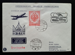 Österreich 1959, Eröffnungsflug INNSBRUCK-FRANKFURT - First Flight Covers