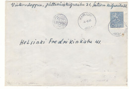 Finlande - Lettre De 1955 - Oblit Karijoki - Avec Cachet Rural 4046 - - Lettres & Documents