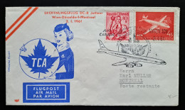 Österreich 1961, Erstflug WIEN-DÜSSELDORF-MONTREAL - Primi Voli