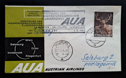 Österreich 1963, Erstflug WIEN-SALZBURG-INNSBRUCK - Erst- U. Sonderflugbriefe