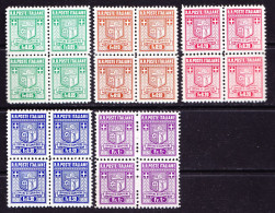 1944 Campione Serie KAT Nr. 1-5B Postfrische 4er Block Serie. Zähnung 11, MI Nr. 1B-5B - Ortsausgaben/Autonome A.