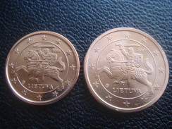 Neu Lithuania Litauen 1 Euro Cent 2016 + 2 Euro Cent 2017 Münzen Aus Rolle + - Lituania