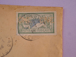 V45 FRANCE RARE LETTRE RECO MERSON PERFORé 1914 CNE PARIS A PAUILLAC  ++CACHETS CIRE ROUGE ++ + - Storia Postale