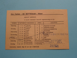 RILLAAR >> Uitnodiging Kon. FANFARE " DE MOTTEGALM " ( Voir / Zie SCAN ) Briefkaart > Anno 1970 ! - Aarschot