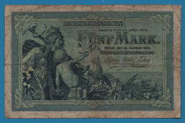 DEUTSCHES REICH 5 MARK 31.10.1904 #T.360631 P# 8a Dragon - 5 Mark