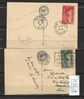 France - Yvert 354 - 355 - DEPART 1 EURO - Samothrace Sur Carte Postale De L'Exposition - Briefe U. Dokumente