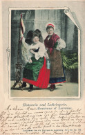 FOLKLORE - Costumes - Deux Femmes Alsaciennes Et Lorraines - Colorisé - Carte Postale Ancienne - Costumes