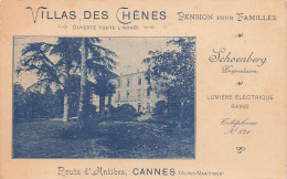 Cannes * Villas DES CHÊNES , Pension Pour Famille * Route D'antibes * Pub Publicité - Cannes