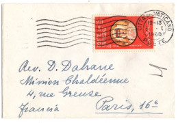 ITALIE VATICAN YT N°274 SEUL SUR LETTRE MIGNONETTE POUR LA FRANCE - Lettres & Documents