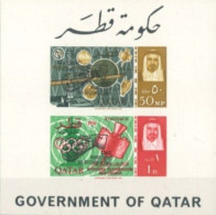 QATAR - 1965, MINIATURE STAMPS SHEET OF CENTENARY OF INTERNATIONAL TELECOMMUNICATIONS UNION, SG # MS69a, UMM (**). - Qatar