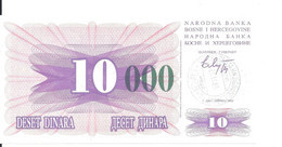 BOSNIE HERZEGOVINE 10000 DINARA 1993 UNC P 53 G - Bosnien-Herzegowina