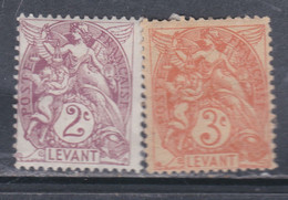 Levant N° 10 + 11 X Partie De Série : 2 C. Brun-lilas Et 3 C. Orange  Les 2 Valeurs  Trace De Charnière Sinon TB - Unused Stamps