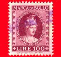 ITALIA - Usato - Marca Da Bollo - Fiscali - Lire 100 - Revenue Stamps