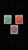 1914 129/130/131** : Croix Rouge , Roi Albert - Neufs