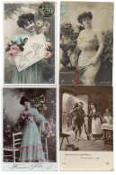 4 CPA     GENEALOGIE LEBLANC ANNA  OU ANNE MARIE HABITANT LE DORAT 87  VERS 1917  OU GRENOBLE TIMBRE 1901 - Genealogía