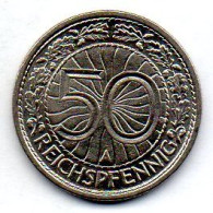 GERMANY - WEIMAR REPUBLIC, 50 Reichs Pfennig, Nickel, Year 1928-A, KM # 49 - 50 Renten- & 50 Reichspfennig