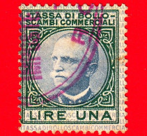 ITALIA - Usato - 1925  - Fiscale - Tassa Di Bollo - Scambi Commerciali  - 1 Lira - Fiscali