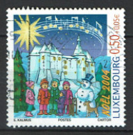 Luxembourg 2004 - YT 1608 - Noël, Enfants Chantant, Bonhomme De Neige, Château De Clervaux - Oblitérés