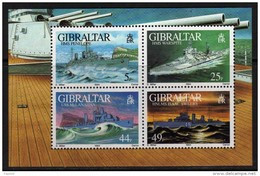 Gibraltar BF N° 18  XX  Navires De Guerre ( II ),  Le  Bloc Sans Charnière, TB - Gibraltar