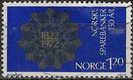 NORWAY 1972 150th Anniversary Of Norwegian Savings Banks - 1k20 Anniversary Symbol FU - Gebraucht