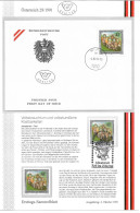 0102y: Österreich 1991, Volksbrauchtum Kostüme- Trachten- Tanz: 3mal FDC, Je ** Und Gestempelt, Mit Erläuterungen - Costumes