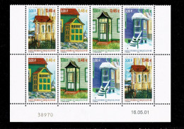 SAINT PIERRE MIQUELON 2001 Tambours De Maisons  Bas Feuille 8 Timbres Coin Daté 16.05.01 ** MNH LUXE - Autres & Non Classés