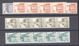 Allemagne  -  Berlin - Roulettes  : Mi  532 R - 535 R  **  Bandes De 5 Avec Numéro Noir - Rollenmarken