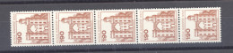 Allemagne  -  Berlin - Roulettes  : Mi  539 R  ** Bande De 5  Avec Numéro Noir - Roller Precancels