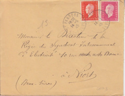 Lettre Obl. St Pardoux Le 14/5/45 Sur 50c Et 1f50 Dulac N° 685, 691 (Tarif Du 1° Mars 45) Pour Niort - 1944-45 Marianne De Dulac