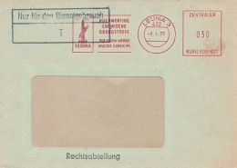 DDR Brief Von ZKD Freistempel Zentraler Kurierdienst Leuna 3 1977 VEB Leuna Werke Walter Ulbricht - Frankeermachines (EMA)