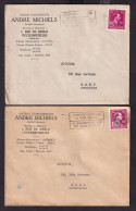 DDEE 807 -- 2 X Enveloppe TP Moins 10 % Surcharge Locale Et Typo BRUXELLES 1946 - Entete Ets André Michiels à UCCLE - 1946 -10%