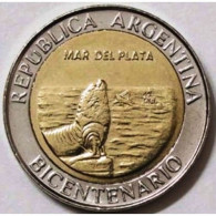 ARGENTINA - 2010 - 1 Peso - KM 158 - Mar Del Plata - UNC Bimetallica Bimetallic - Argentina