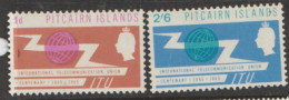 Pitcairn Islands  1965  SG 49-50  I T U  Lightly Mounted Mint - Pitcairn Islands