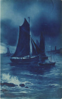 TRANSPORTS - Bateaux - La Mer La Nuit - Carte Postale Ancienne - Autres & Non Classés