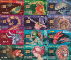 SERIE COMPLETA 12 TARJETAS DE HUNGRIA DE HOROSCOPOS (ZODIACO-ZODIAC) - Zodiaco