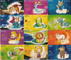 SERIE COMPLETA 12 TARJETAS DE CHINA DE HOROSCOPOS (ZODIACO-ZODIAC) - Dierenriem