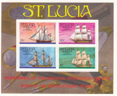ST.LUCIA  Block 8,unused,ships - St.Lucie (1979-...)