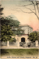 PC SINGAPORE, RAFFLES MUSEUM AND LIBRARY, VINTAGE POSTCARD (b1744) - Singapour