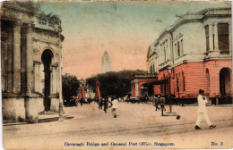 PC SINGAPORE, CAVANAGH BRIDGE & GENERAL POST OFFICE, POSTCARD (b1703) - Singapour