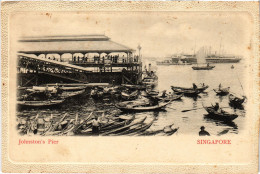 PC SINGAPORE, JOHNSTON PIER, VINTAGE POSTCARD (b1336) - Singapour